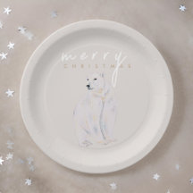 Waterverf Polar Beer Modern Vrolijk Kerstfeest