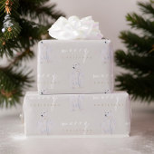 Waterverf Polar Beer Moderne Typografie Kerst Cadeaupapier