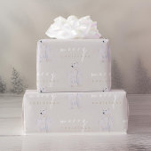 Waterverf Polar Beer Moderne Typografie Kerst Cadeaupapier