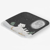 Waterverf Polar Beer op slee Papieren Bordje (Gebogen)