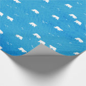 Waterverf Polar Beer Pattern in Blue Cadeaupapier (Hoek)