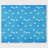 Waterverf Polar Beer Pattern in Blue Cadeaupapier (Vlak)