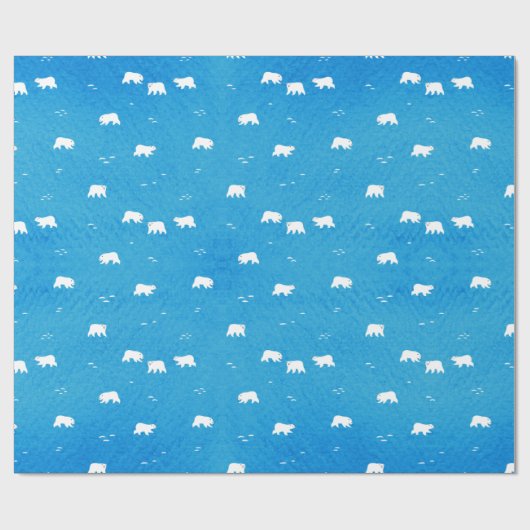 Waterverf Polar Beer Pattern in Blue Cadeaupapier (Vlak)