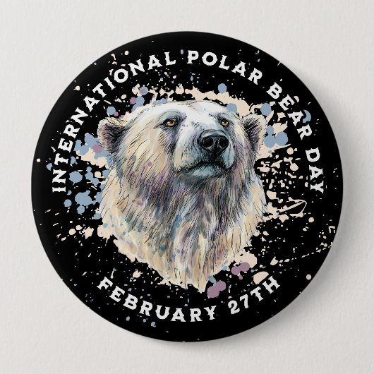 Waterverf Polar Beer Ronde Button 4,0 Cm (Voorkant)