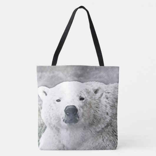 Waterverf Polar Beer Tote Bag (Voorkant)