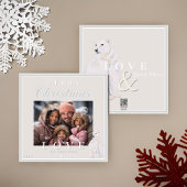 Waterverf Polar Beer Typografie Kerstfoto Feestdagenkaart