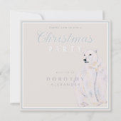 Waterverf Polar Beer Vintage kerstfeest Kaart (Voorkant)