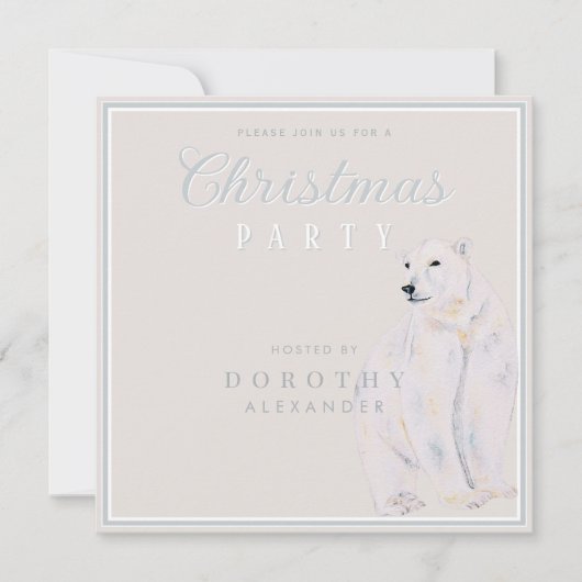 Waterverf Polar Beer Vintage kerstfeest Kaart (Voorkant)