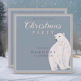 Waterverf Polar Beer Vintage kerstfeest Kaart