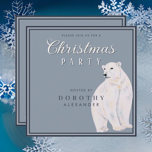 Waterverf Polar Beer Vintage kerstfeest Kaart