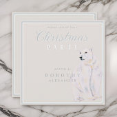 Waterverf Polar Beer Vintage kerstfeest Kaart