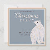 Waterverf Polar Beer Vintage kerstfeest Kaart (Voorkant)