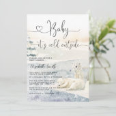 Waterverf Polar Beer Winter Baby shower Kaart (Staand voorkant)