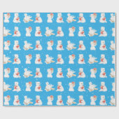 Waterverf Polar Beren in sneeuwvlokken Cadeaupapier (Vlak)