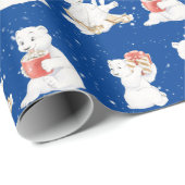 Waterverf Polar Beren in sneeuwvlokken Cadeaupapier (Rol Hoek)