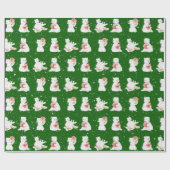 Waterverf Polar Beren in sneeuwvlokken Cadeaupapier (Vlak)