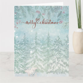 Waterverf Polar Beren Winterscène Kerstmis Kaart