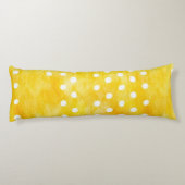 Waterverf Polka Dot - Aardgeel en wit (1) Lichaamskussen (Achterkant)