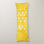 Waterverf Polka Dot - Aardgeel en wit (1) Lichaamskussen (Achterkant (Verticaal))