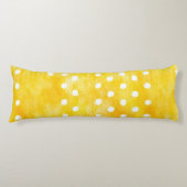 Waterverf Polka Dot - Aardgeel en wit (1) Lichaamskussen (Voorkant)