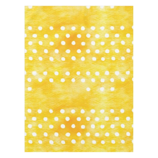 Waterverf Polka Dot - Aardgeel en wit (1) Tafelkleed (Voorkant)