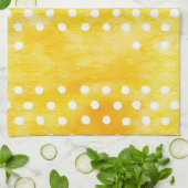 Waterverf Polka Dot - Aardgeel en wit (1) Theedoek (Gevouwen)