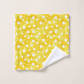 Waterverf Polka Dot - Aardgeel en wit (2) Bad Handdoek (Wasdoekje)