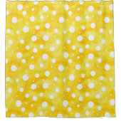 Waterverf Polka Dot - Aardgeel en wit (2) Douchegordijn (Voorkant)