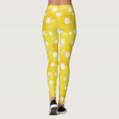 Waterverf Polka Dot - Aardgeel en wit (2) Leggings (Achterkant)