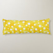 Waterverf Polka Dot - Aardgeel en wit (2) Lichaamskussen (Achterkant)