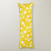 Waterverf Polka Dot - Aardgeel en wit (2) Lichaamskussen (Achterkant (Verticaal))
