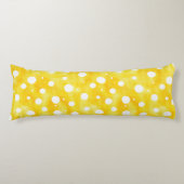 Waterverf Polka Dot - Aardgeel en wit (2) Lichaamskussen (Voorkant)