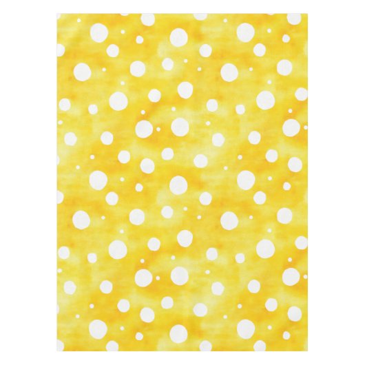 Waterverf Polka Dot - Aardgeel en wit (2) Tafelkleed (Voorkant)