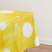 Waterverf Polka Dot - Aardgeel en wit (2) Tafelkleed (Voorbeeld)