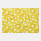 Waterverf Polka Dot - Aardgeel en wit (2) Theedoek (Horizontaal)