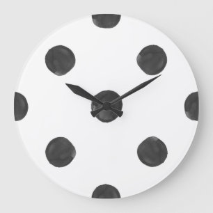 Waterverf Polka Dot Clock Grote Klok