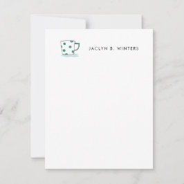 Waterverf Polka Dot Coffee Cup Notitiekaartje