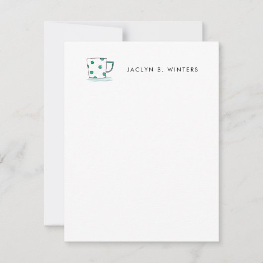 Waterverf Polka Dot Coffee Cup Notitiekaartje (Voorkant)