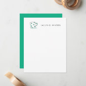 Waterverf Polka Dot Coffee Cup Notitiekaartje (Voorkant / Achterkant in situ)