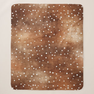 Waterverf Polka Dot in koffiebruin en wit (2) Sherpa Deken