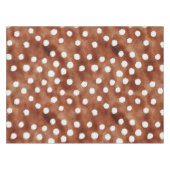 Waterverf Polka Dot in koffiebruin en wit Tafelkleed (Voorkant (Horizontaal))