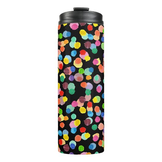 Waterverf Polka Dot, Paasachtergrond. Thermosbeker (Voorkant)