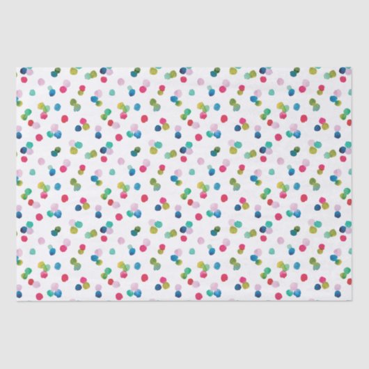 Waterverf Polka Dot Poms Tissuepapier (Voorkant)