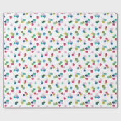 Waterverf Polka Dot Poms Wrapping Papier (Vlak)