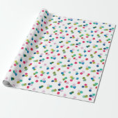 Waterverf Polka Dot Poms Wrapping Papier (Uitgerold)