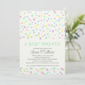Waterverf Polka Dots Baby shower Kaart (Staand voorkant)