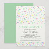 Waterverf Polka Dots Baby shower Kaart (Voorkant / Achterkant)