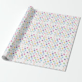 Waterverf Polka Dots Cadeaupapier (Uitgerold)