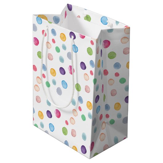Waterverf Polka Dots Medium Cadeauzakje (Achterkant Gekanteld)
