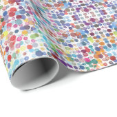 Waterverf polka dots patroon, kaleidoscopisch cadeaupapier (Rol Hoek)